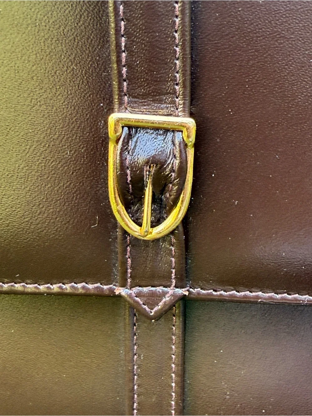 Vintage English Leather Shoulder Bag Brown Made in England Classic 60s 70s